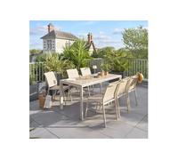 Table De Jardin Rectangulaire Alu Evasion 6 Places Effet Bois Lin Et Argile - Hespéride Multicolore