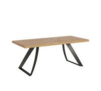 Table fixe 90x200 cm Tabira pieds anthracite écorcés