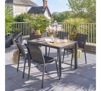 Table fixe rectangulaire 4p Evasion honey/graphite Hespéride gris G