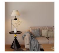 Table Floor Floor with Table, Rustic Side Table for Bedroom & Living Room, Mid Century Modern Floor Standing (Black) Desk