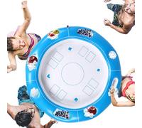 Table Flottante Gonflable - Plateau De Piscine 100 X 100 Cm, Barre Flottante en PVC, Plate-Forme Pliable Portable avec Porte-Boissons | Table pour lesFêtes sur Le Lac, lesCroisières, lesVacances en