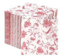 Table Fun - Lot de 100 serviettes en papier rose doux - 2 plis - 33 cm - Serviettes de fête jetables pour anniversaires, mariages, fêtes prénatales, fêtes prénuptiales et goûters