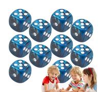 Table Games Dice, Acrylic Set, 1.2x1.2x1.2cm/0.47x0.47x0.47 inches Six-Sided Cubes, Rounded Corners Design, 6 Pieces Assorted Colors, for Family Game Night Bar Competition