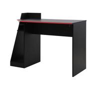 Table gaming - MOBILI REBECCA - Noir Rouge - Bureau de jeu - Moderne - Avec compartiment de rangement