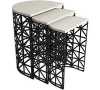 Table gigogne, 100 % aggloméré plaqué mélamine, couleur crèmeNoir 46x62x33
