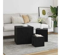 vidaXL Tables d'appoint 3 pcs en aggloméré blanc