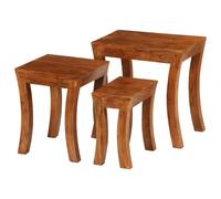 vidaXL Table gigogne 3 pcs Bois massif d'acacia 50x35x50 cm Marron