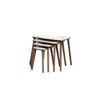 Table gigogne (4 pièces) en bois "Luci" 70 x 40 x 55 cm - Blanc