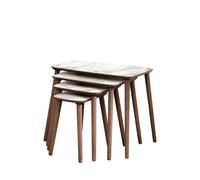 Table gigogne (4 pièces) en bois ""Luci"" 70 x 40 x 55 cm - Blanc