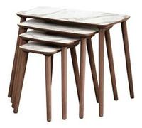 Table gigogne (4 pièces) en bois "Luci" 70 x 40 x 55 cm - Blanc