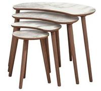 Table gigogne (4 pièces) en bois "Moon" 40 x 75 x 55 cm - Blanc 1