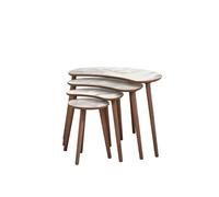 Table gigogne (4 pièces) en bois "Moon" 40 x 75 x 55 cm - Blanc
