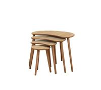 Table gigogne (4 pièces) en bois "Moon" 40 x 75 x 55 cm - Chêne