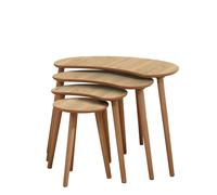 Table gigogne (4 pièces) en bois "Moon" 40 x 75 x 55 cm - Chêne