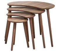 Table gigogne (4 pièces) en bois "Moon" 40 x 75 x 55 cm - Noyer 12