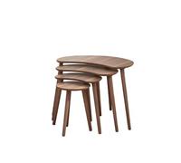 Table gigogne (4 pièces) en bois "Moon" 40 x 75 x 55 cm - Noyer