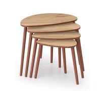 Table gigogne (4 pièces) en bois "Nora" 68 x 45 x 55 cm - Chêne