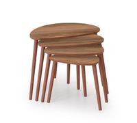 Table gigogne (4 pièces) en bois "Nora" 68 x 45 x 55 cm - Noyer