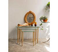Table gigogne au plateau de verre n°150