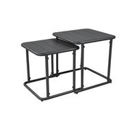 Table gigogne extérieure carrée en acier 45cm anthracite - Amélia