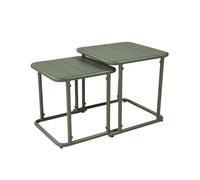 Table gigogne extérieure carrée en acier 45cm kaki - Amélia