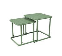 Table gigogne extérieure carrée en acier 45cm vert - Amélia