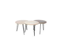 - Table gigogne pieds fils (Lot de 3) Beige et noir