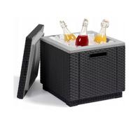 Keter Table glacière Ice Cube 42×42×41 cm Graphite – compacte, résistante, sans entretien