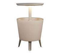 Table glacière lumineuse Keter Cool Bar 30 L en résine aspect rotin blanc, avec éclairage LED (231366)