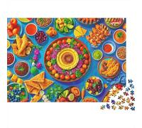 Table Gourmande Colorée Puzzle 1000 Pièces Papier pour Adultes Couleurs Vives Puzzle en Famille Cadeau Décoration Maison 52x38cm/1000pcs
