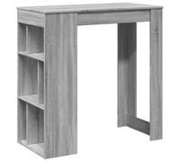 Table haute bar avec étagères gris Sonoma 102 x 50 x 103,5 cm Bois | Six compartiments, surface lisse résistante à l'humidité, fixation murale incluse, convient pour cuisine, salle à manger