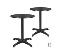 Table de bistrot - TECTAKE - table de café - frédéric - résistant aux intempéries, réglable, plateau mdf - 67x67x70-110 cm - noir