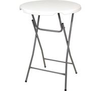 Table haute blanche Ø81cm Table de bar pliante Table de fête Table de bistrot Table de jardin