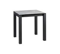 Table haute carrée 100cm plateau aspect céramique pieds métal - ALARIC -