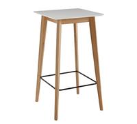 Table haute carrée 60 x 110 x 60 cm blanche | Table de bar pour 4 personnes | Table moderne pour bar | Table de fête design en bois | Table haute en chêne scandinave