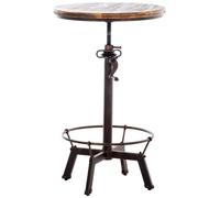 Table haute de bar ajustable Malita - CLP - Style industriel en bois et métal - 4 places - Verni