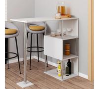 IDMarket - Table Haute de Bar bistrot Karl 2 Personnes Blanc