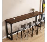 Table Haute De Bar En Bois Massif, Table De Comptoir De Style Industriel For Cuisine Ou Bar, Adaptée Aux Restaurants, Cuisines, Balcons, Cafés, Pubs, Sans Tabourets(Black,15.7x78.7in)
