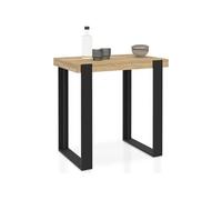 IDMarket – Table haute de bar Phoenix – Bois et noir – 113 cm