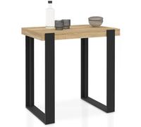 IDMarket – Table haute de bar Phoenix – Bois et noir – 113 cm