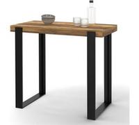 IDMarket Table haute de bar Phoenix bois foncé effet vieilli et noir 113 cm