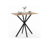 IDMarket - Table Haute de Bar rectangulaire Alix Pied araignée Bois et Noir | Longueur 100 cm