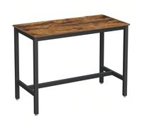 VASAGLE Table Haute, Cadre en métal, pour Boissons, Cocktails, Brasserie, Restaurant, Salon, Cuisine, Stable, 120 x 60 x 90 cm, Style Industriel, Marron Rustique et Noir LBT91X