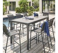 Table haute extensible 8p Evasion seigle/graphite Hespéride - Noir graphite Seigle et graphite