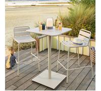 Hespéride - Table Haute de Jardin Phuket Argile - 2 Places - Acier Traité Epoxy Traitement Antirouille Renforcé