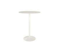 Table haute design ronde en céramique blanche et métal D80 cm MALOU
