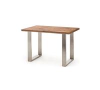 Table haute Pegane Table haute en acier et chene bassano - Longueur 160 x Hauteur 107 x Profondeur 100 cm --