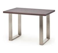 Table haute en acier et chene tanner - Longueur 160 x Hauteur 107 x Profondeur 100 cm -PEGANE- chêne tanner