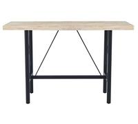 PEGANE Table Haute en Bois Coloris chêne Nordique et Pieds en métal Coloris Noir - Longueur 160 x Profondeur 70 x Hauteur 100 cm