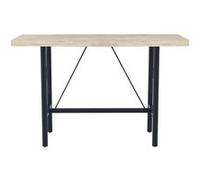 Table haute en bois coloris chêne nordique et pieds en métal coloris noir - Longueur 160 x profondeur 70 x hauteur 100 cm - PEGANE - Noir G